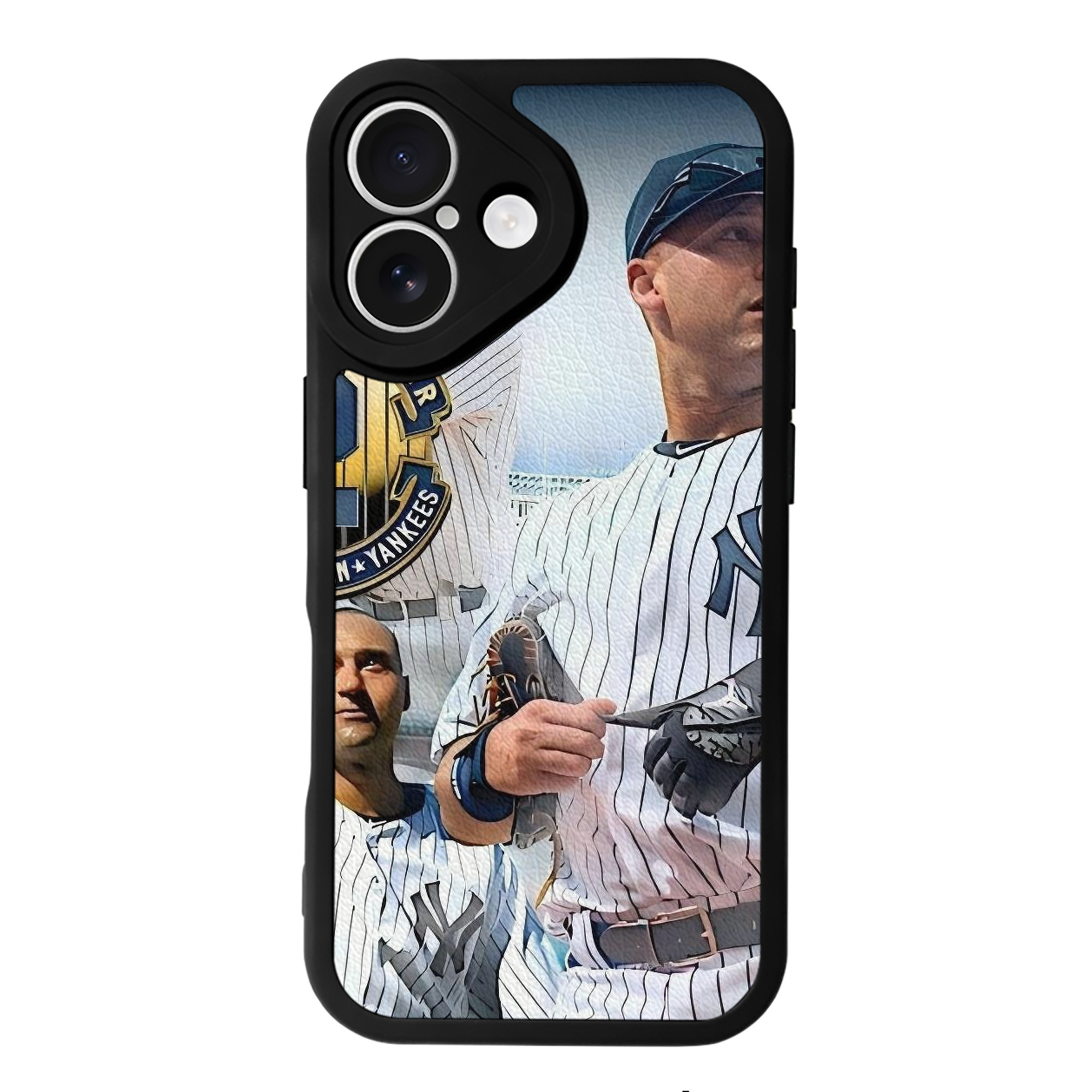 Derek Jeter 40 IPhone 16 Silicone Leather Case – UV Print, Lambskin Texture – Perfect Fit, Wireless Charging Compatible, Scratch Resistant, Precise Cutouts – Stylish Protection For IPhone 16